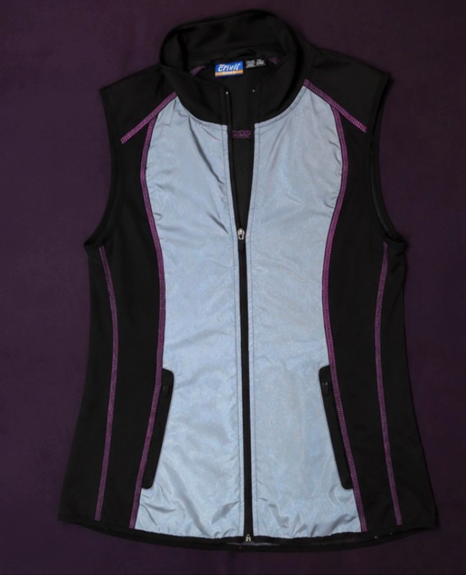 Gilet de running sans manches Crivit Sports noir/gris réfléchissant – Taille S (36/38) – photo 2